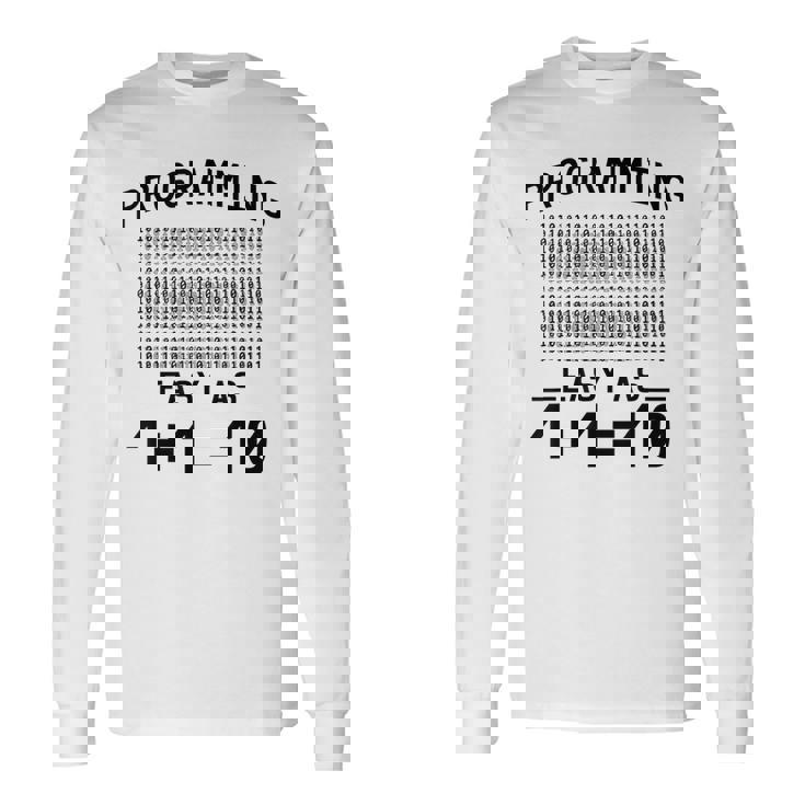 バイナリコーディングプログラミング 1110 バイナリコード 長袖Tシャツ