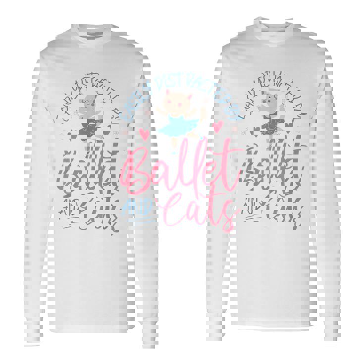 バレエダンサー ダンスガール バレリーナ 猫 気が散りやすい 長袖Tシャツ