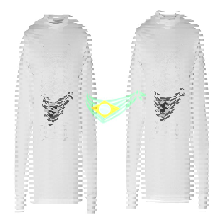 ビンテージ ブラジルの旗 面白い ブラジル 猫 サングラス 長袖Tシャツ