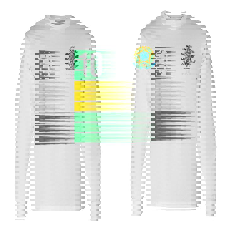 ブラジル国旗 10番 ブラジル サッカー メンズ レディース ボーイズ ガールズ キッズ 長袖Tシャツ