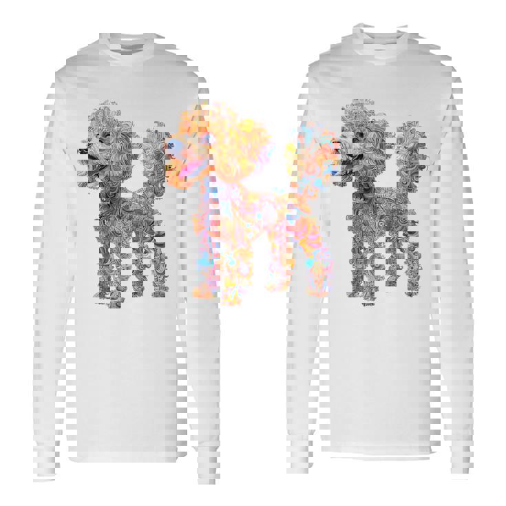 プードル 犬 モチーフ ペット イラスト プードル 長袖Tシャツ