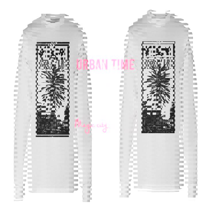 マイアミマジックシティビーチシャツ フロリダ愛好家向け 長袖tシャツ 長袖Tシャツ