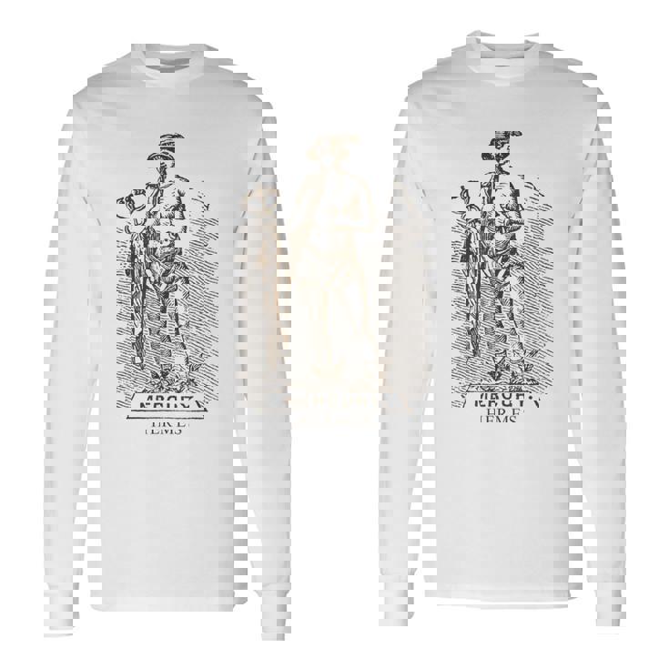 マーキュリー、エルメスの神、泥棒、スポーツ、アスリート 長袖Tシャツ