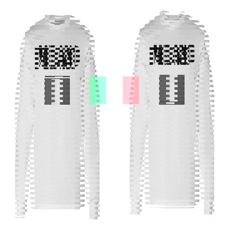 ミラノ イタリア ミラノ イタリー 旗 イタリアン 長袖Tシャツ