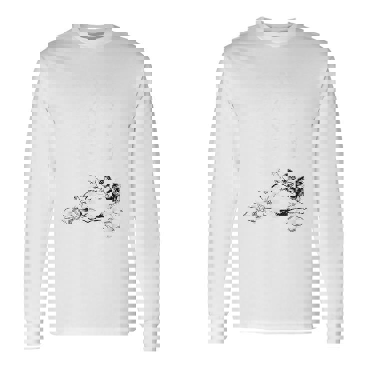 モテるデブ パピヨン グッズ ぽっちゃり 犬 おもしろ 面白い ネタ 笑える 和風 長袖Tシャツ