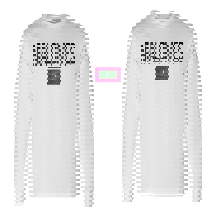 モルディブ国旗-お土産モルディブ。 長袖Tシャツ