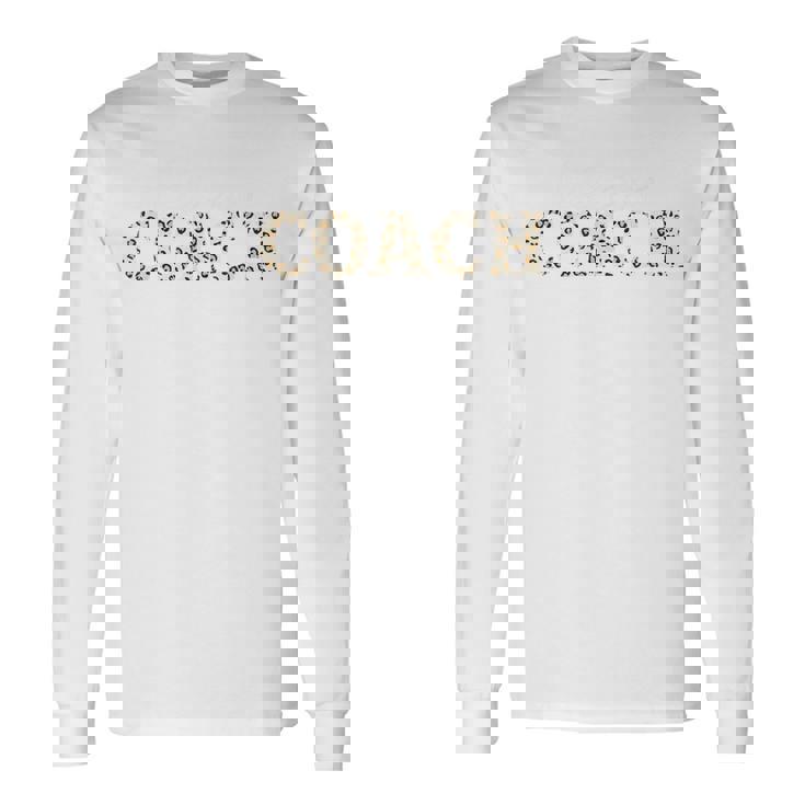 レオパードデザインのチアリーディングコーチ 面白いチアコーチ 長袖Tシャツ