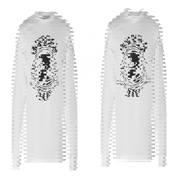 レトロバーバーショップシャツ バーバーtシャツ メンズ 長袖Tシャツ