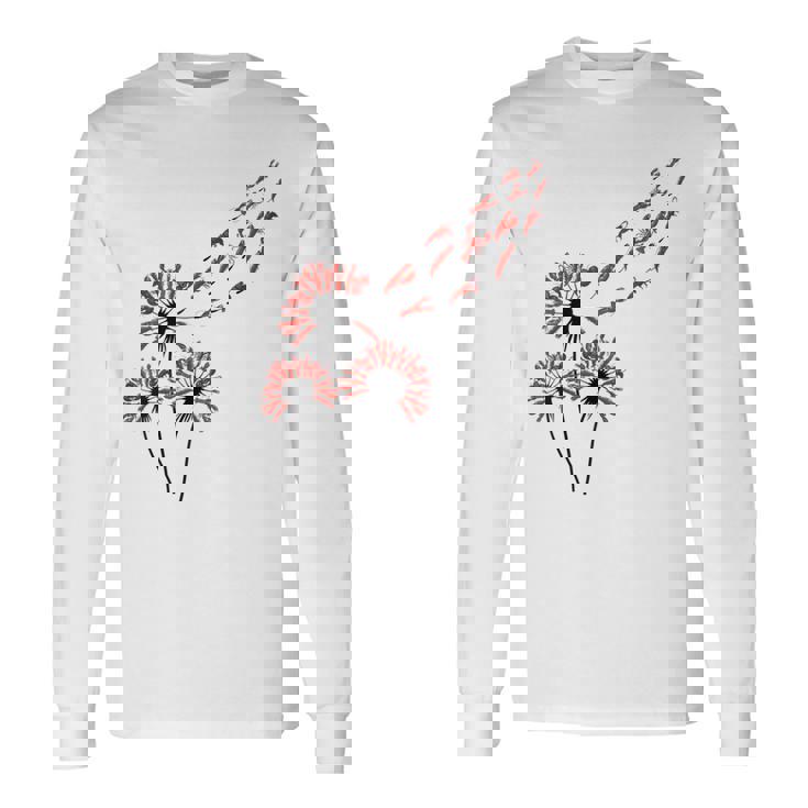 ロブスター愛好家のためのフラワータンポポロブスターシャツ 長袖Tシャツ