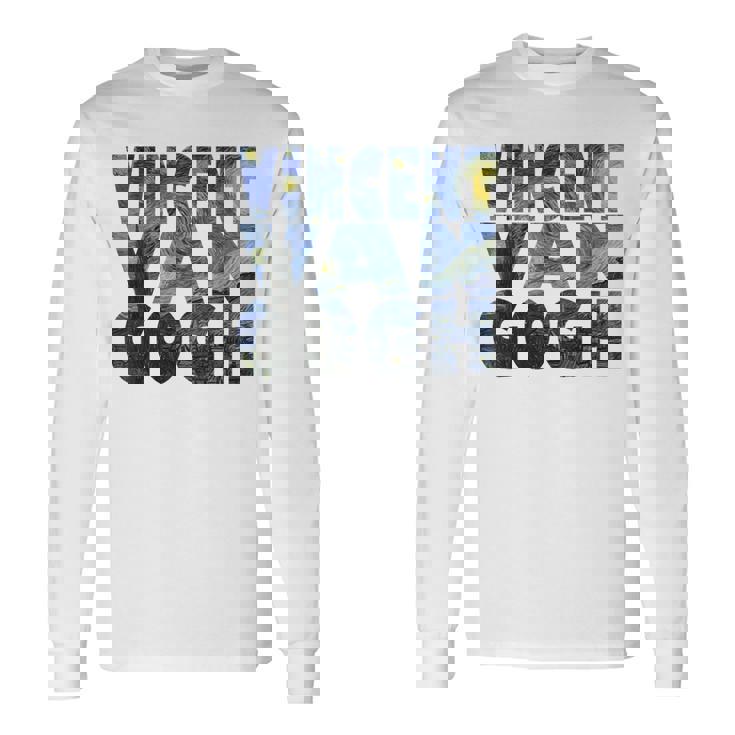 ヴィンセント・ヴァン・ゴッホ作「星月夜」 テキスト ミュージアムアート 長袖Tシャツ