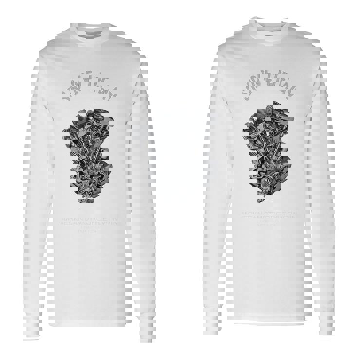 ヴィンテージ Hd オートバイtwin ショベルヘッド エンジン ドローイング バイカー 長袖tシャツ 長袖Tシャツ