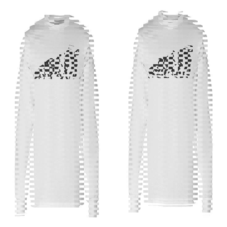 人類の進化 ネタ ゴルファー ゴルフ ゴルフ好き ゴルフファン おもしろ ゴルフ部 長袖Tシャツ