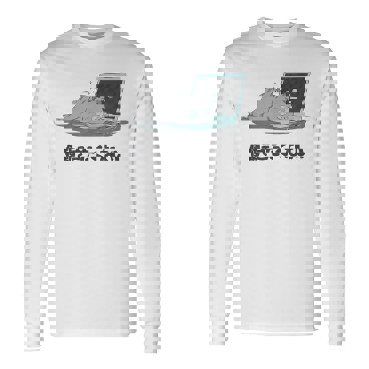 働きたくない 疲れた 寝ている ねこ ネコ 猫好き おもしろ ギャグ ネタ 動物好き 面白い 可愛い 猫 長袖Tシャツ