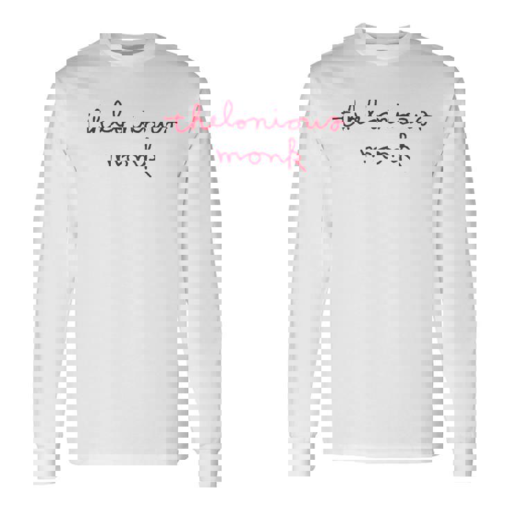 公式セロニアス・モンク・ジャズ・アイコングッズ カレッジ罫線入り 長袖Tシャツ