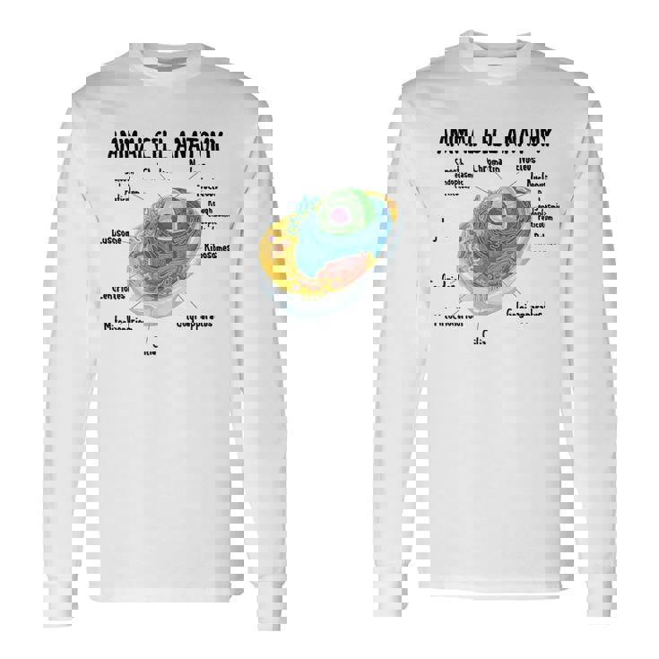 動物細胞の解剖学 生物学者 理科学生 長袖Tシャツ