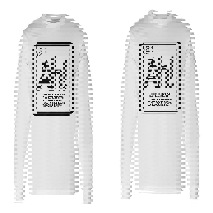 周期表 Ah 驚き元素 化学 科学 駄洒落。 長袖Tシャツ