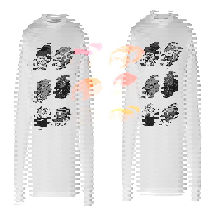 寿司シーズー 長袖Tシャツ