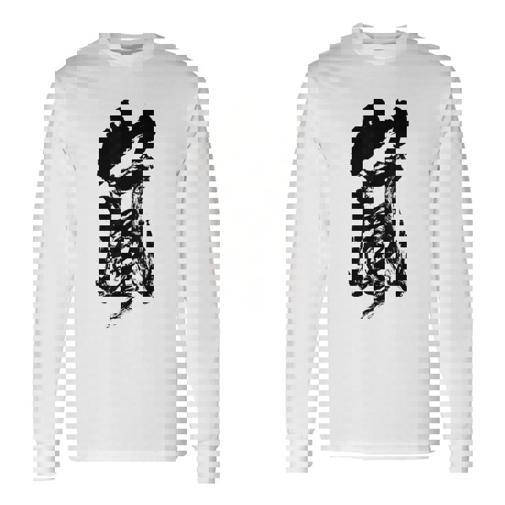 嵐嵐 書道 長袖Tシャツ