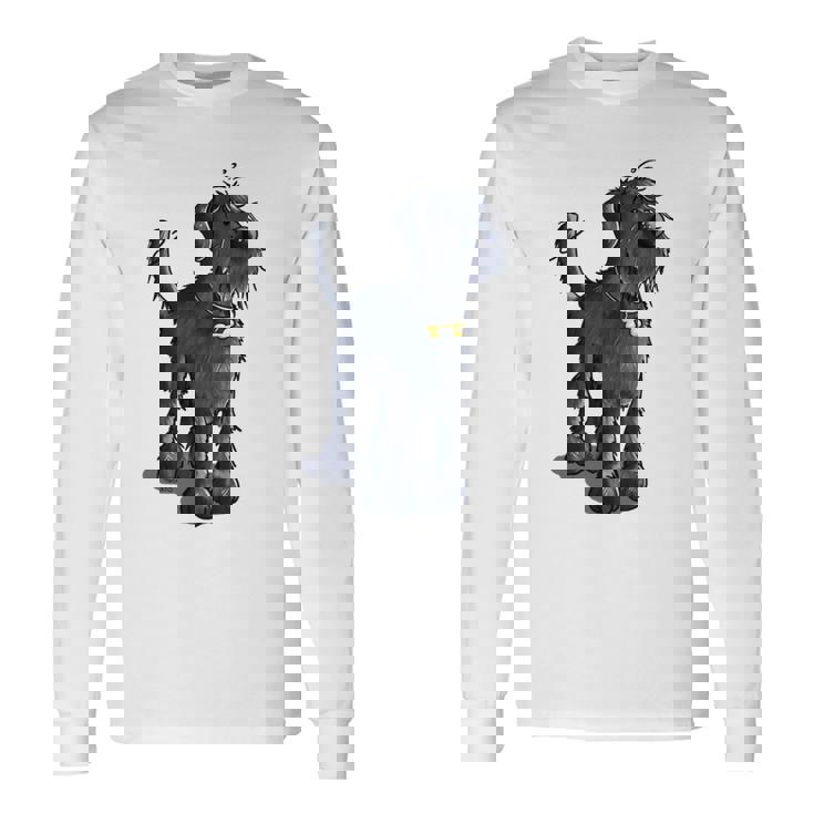 愉快なジャイアントシュナウザー Ichnauzer ギフト ドッグファン 長袖tシャツ 長袖Tシャツ