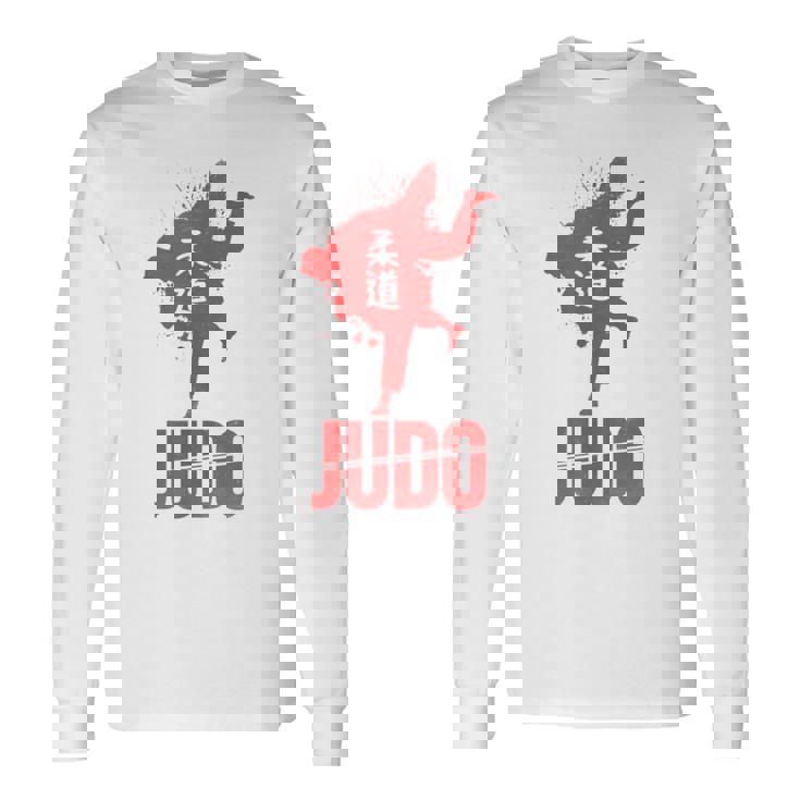 柔道着のクールな柔道tシャツ。 長袖Tシャツ