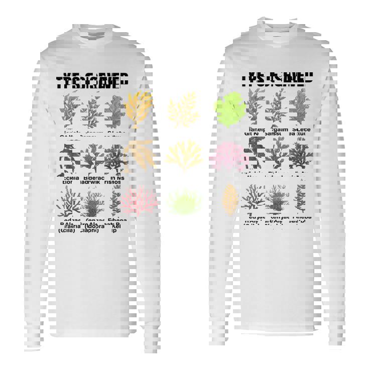 海藻の種類、海藻種チャート、海藻の種類 長袖Tシャツ