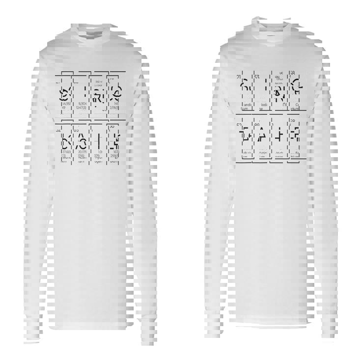 理科 先生 周期表 元素 化学 生物学 長袖Tシャツ