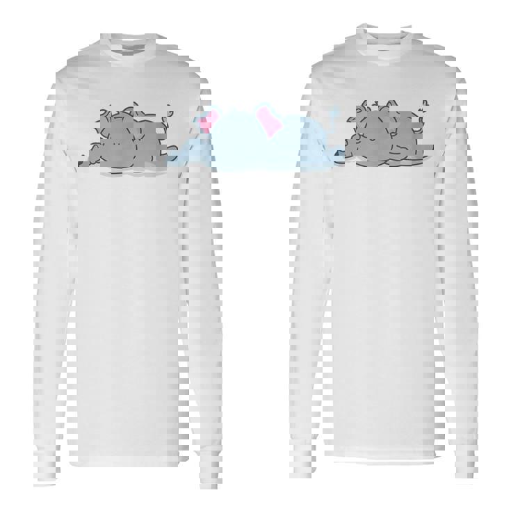 眠っている象 長袖Tシャツ