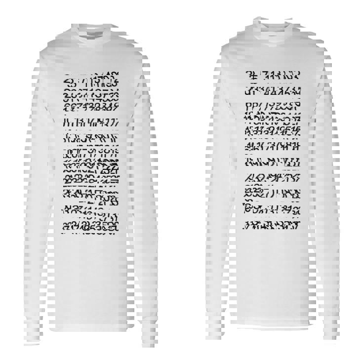 素数 数学 数式 公式 元素記号 化学式 物理 虚数 周期表 円周率 メンズ キッズ 子供 白 プリントosu 長袖Tシャツ