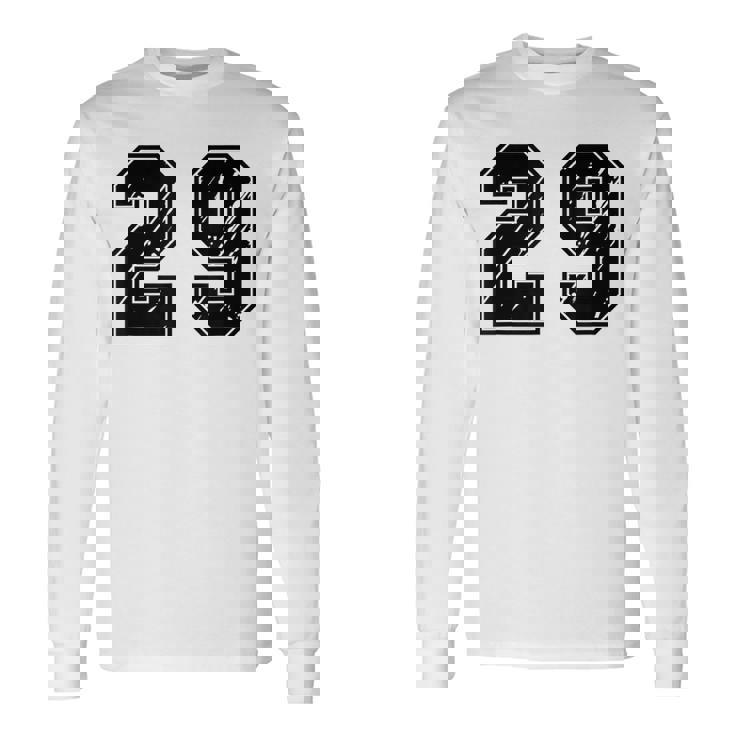 背番号 29 チーム短大スポーツ背番号付きユニフォーム 長袖Tシャツ