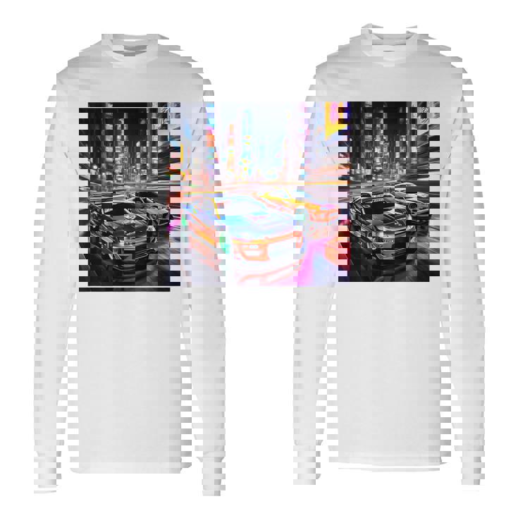 背面にjdmドリフトレーシングカー東京ドリフトスカイライン2台。 長袖Tシャツ