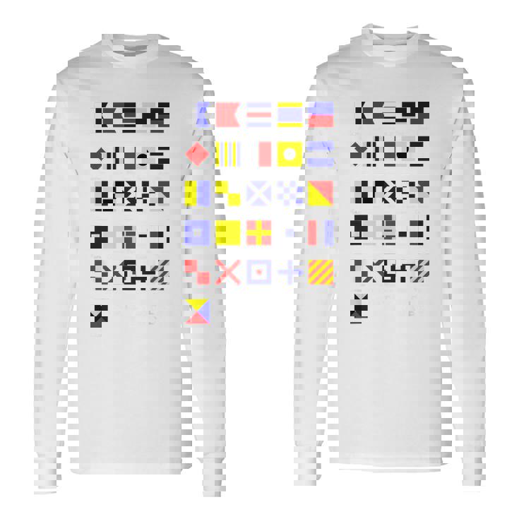 航海信号旗 アルファベット 長袖Tシャツ ギフトのアイデア