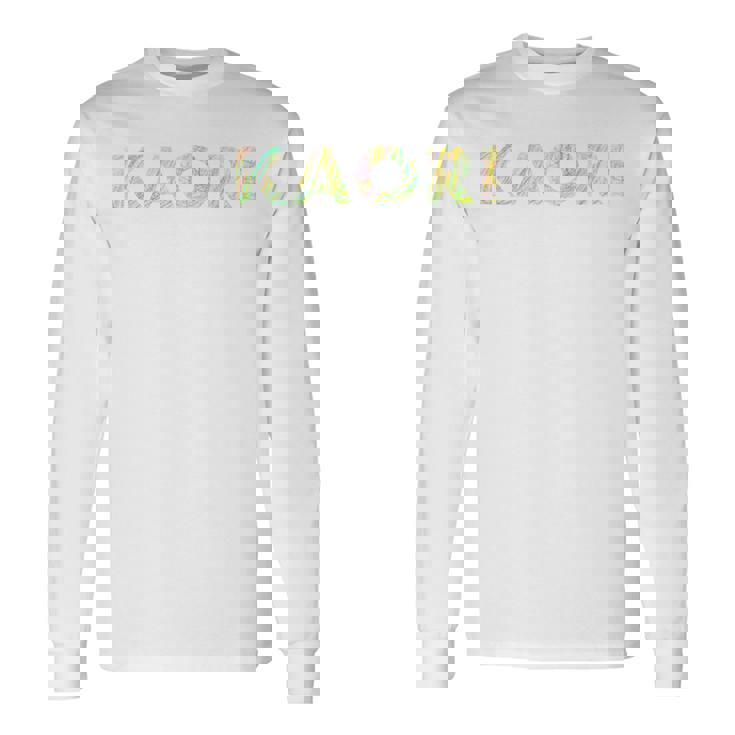 色鉛筆ネームデザインKaori 長袖Tシャツ ギフトのアイデア