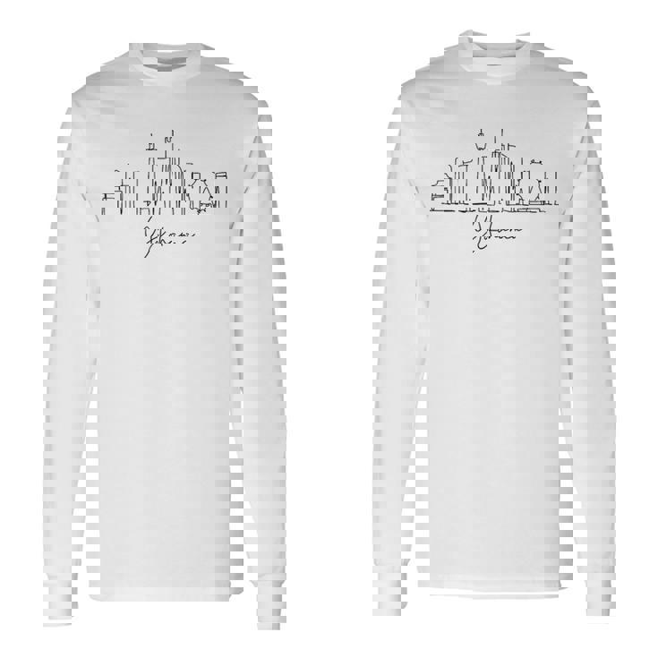 街 スカイライン 旅行 お土産 観光 横浜 日本 長袖Tシャツ