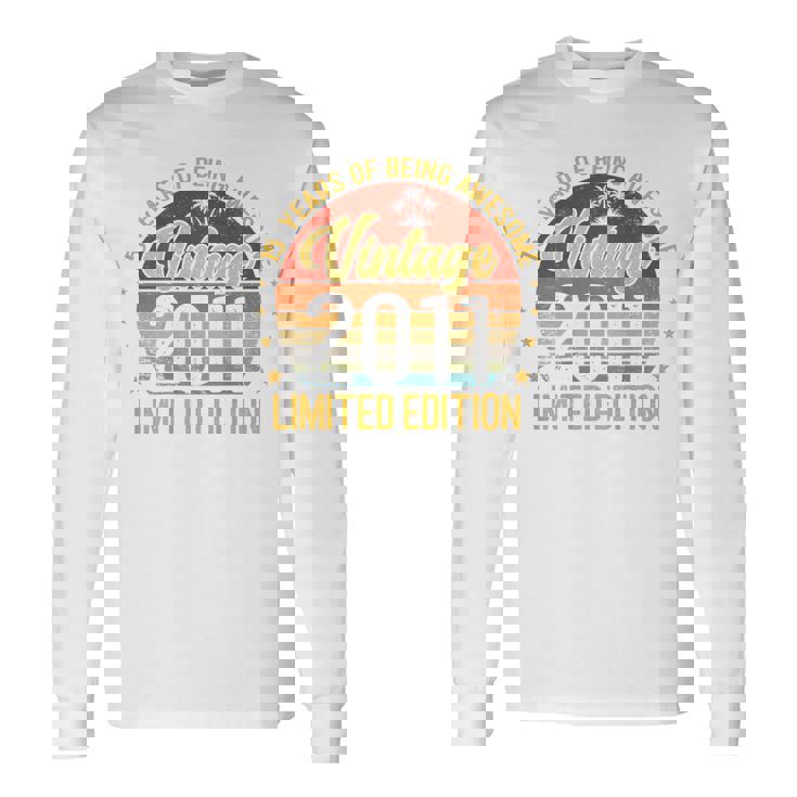 裏面 ヴィンテージ 15 誕生日 デコレーション メンズ 15歳 2011 15歳 長袖Tシャツ