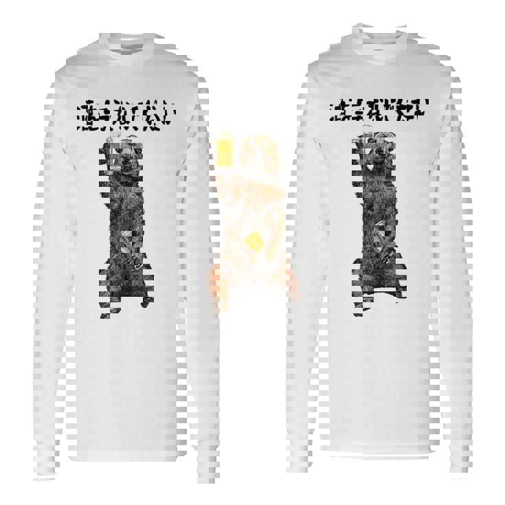 酒を与えないでください ネタ 酒好き お酒好き ビール好き 日本酒好き ハイボール好き ジョーク パンダ おもしろ 長袖Tシャツ