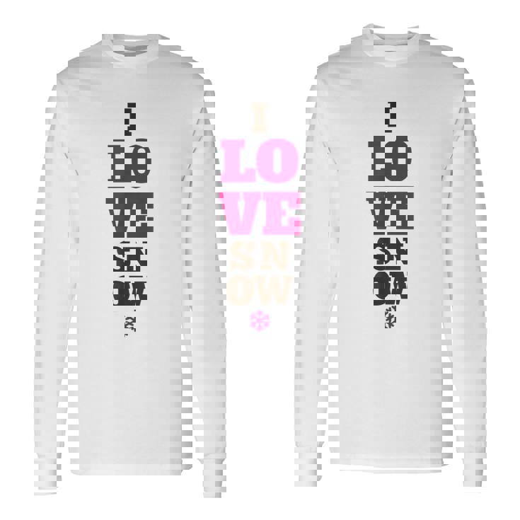 雪の冬が大好き 長袖Tシャツ