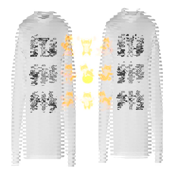 面白いtシャツ 柴犬 筋トレ ジム イヌ グッズ かわいい おもしろ 面白い 服 ネタ おもしろtシャツ 長袖Tシャツ