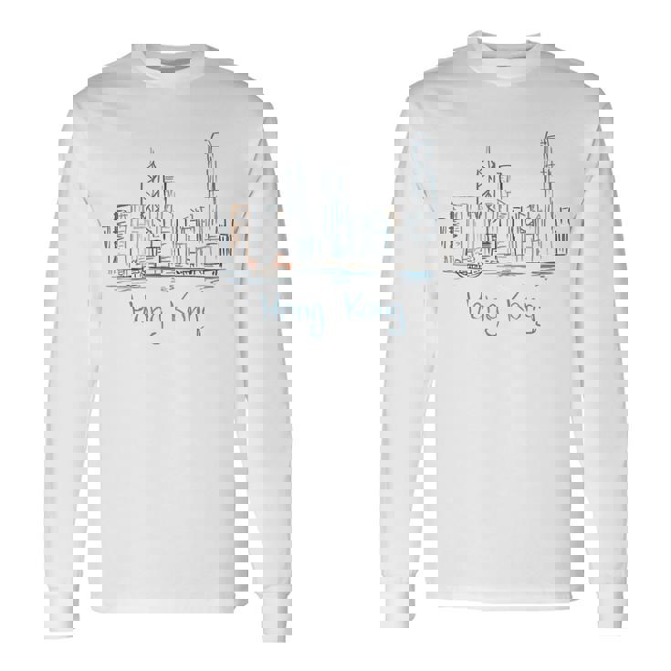 香港旅行 お土産 歴史的都市 ランドマーク ギフト 長袖Tシャツ