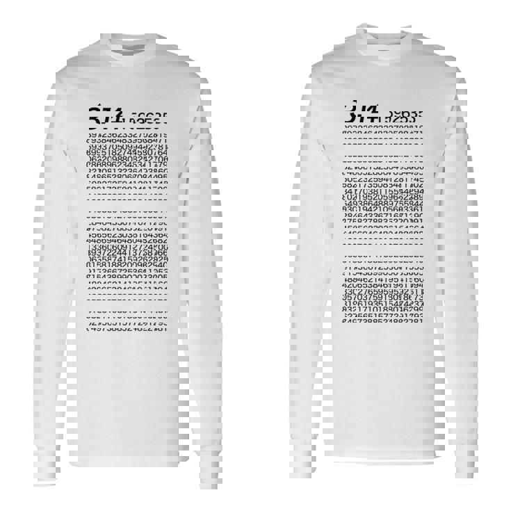 （背中側 バックプリント）314 円周率 パイ《数学》【変なデザイン屋さん】理数系 数字 面白い 長袖tシャツ 長袖Tシャツ