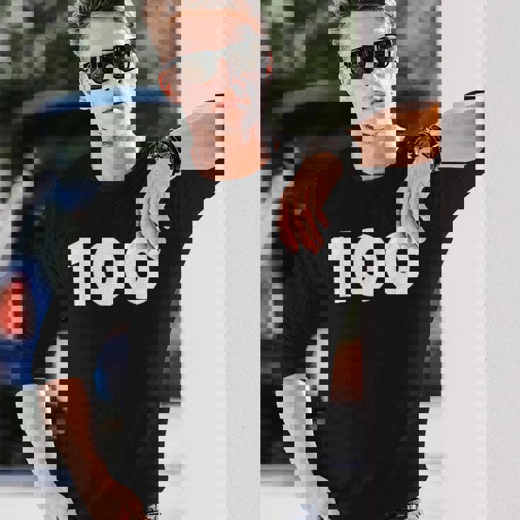100 数字 サッカー メンズ レディース キッズ ギフト 長袖Tシャツ 彼への贈り物