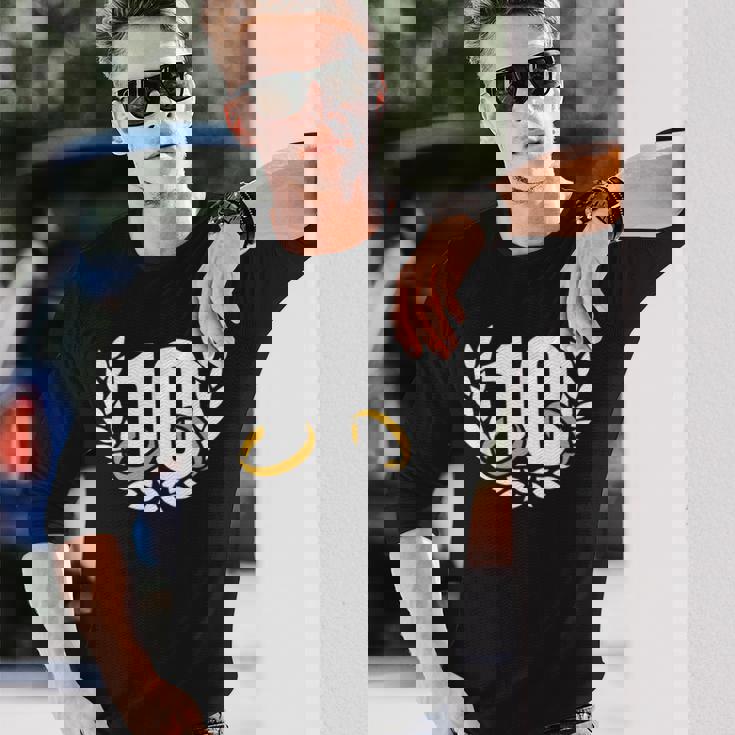 10年目10年目の結婚記念日リース 長袖Tシャツ 彼への贈り物