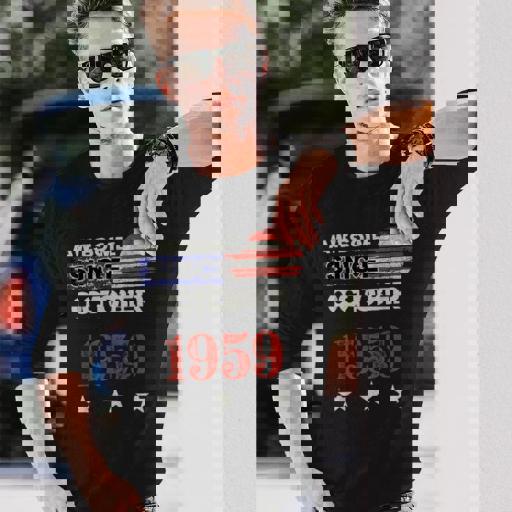 1959年以来素晴らしいヴィンテージアメリカ国旗クラシック1959年10月。 長袖Tシャツ 彼への贈り物