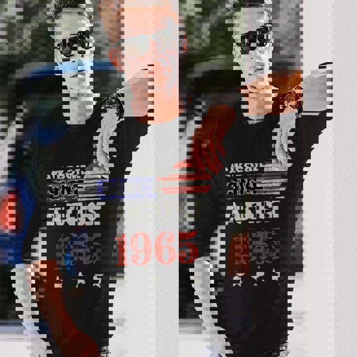 1965年以来素晴らしいヴィンテージアメリカ国旗クラシック1965年8月。 長袖Tシャツ 彼への贈り物