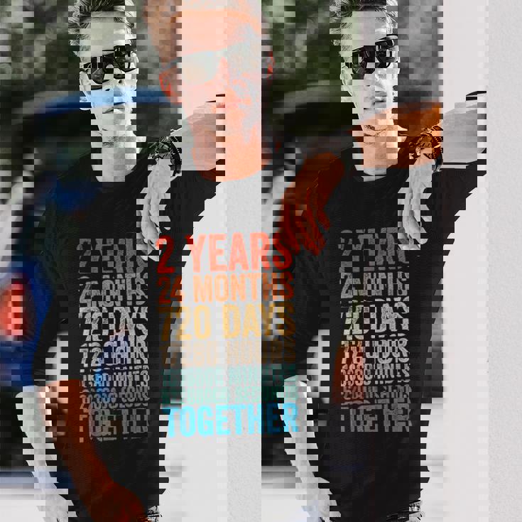 2年目の記念日 彼 彼女 カップル 2回目の結婚 長袖Tシャツ 彼への贈り物
