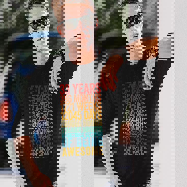 おもしろ 33歳の誕生日シャツ オールドメーター 面白い 33歳ギフト 長袖Tシャツ 彼への贈り物