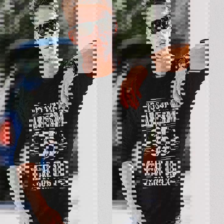 35歳の誕生日プレゼントは私に35年かかりました 良い 面白い 35歳 長袖Tシャツ 彼への贈り物