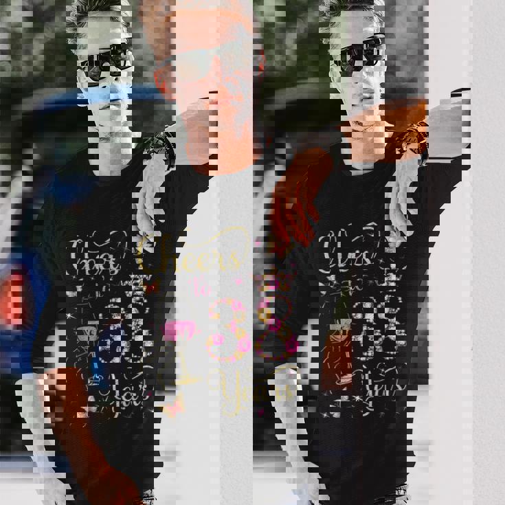 38歳、38歳の女王の誕生日、38歳の誕生日に乾杯。 長袖Tシャツ 彼への贈り物