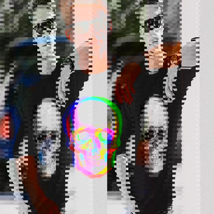 3Dスカル。 長袖Tシャツ 彼への贈り物