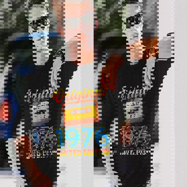 50 歳の誕生日プレゼント男性 1976 年 レトロ ビンテージ テープ 長袖Tシャツ 彼への贈り物