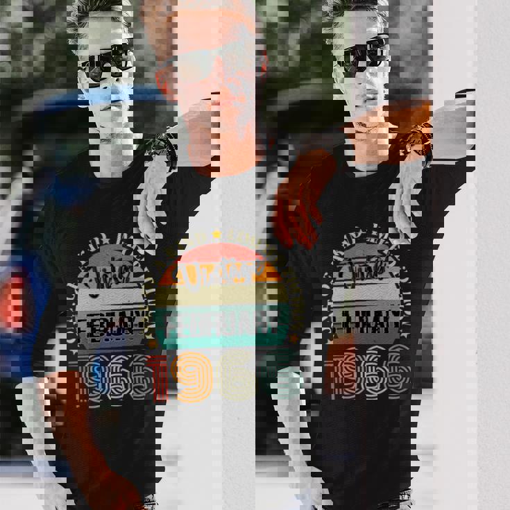 58歳 ヴィンテージ 1966年2月 58歳の誕生日 レトロ 長袖tシャツ 長袖Tシャツ 彼への贈り物